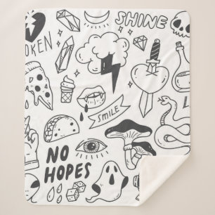 Couverture Sherpa Ensemble de mignons gribouillis