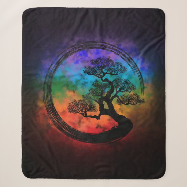 Couverture Sherpa Enso Zen Circle et Bonsai Tree Nebula (Devant)