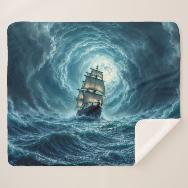 Couverture Sherpa Epic bateau de tempête sur la lune des vagues aven (Devant (Horizontal))