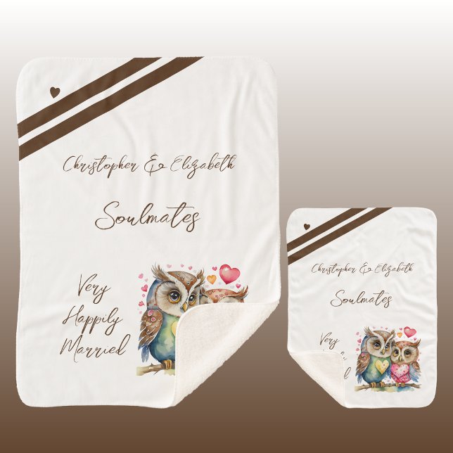 Couverture Sherpa Époux âmes de mari adorable hibou cadeau anniversa (Créateur téléchargé)