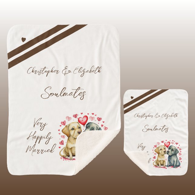 Couverture Sherpa Époux âmes mignonnes chiens cadeau anniversaire (Créateur téléchargé)