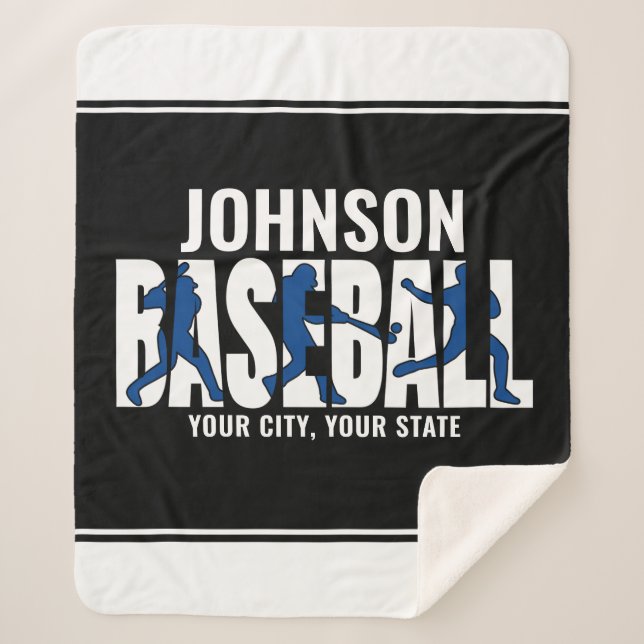 Couverture Sherpa Équipe de baseball AJOUTER NOM Champion Joueur de  (Devant)