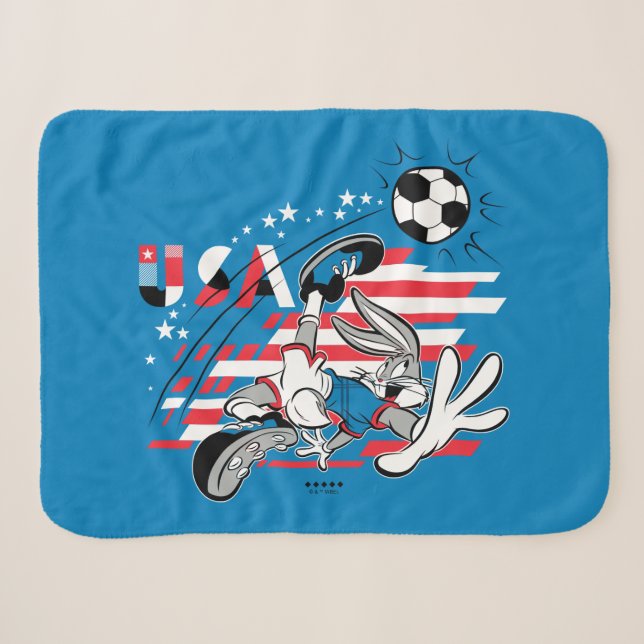 Couverture Sherpa Équipe de football USA de BUGS BUNNY™ Graphique (Devant (Horizontal))
