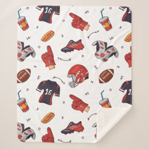 Couverture Sherpa Équipement sportif de football avec Motif aliment