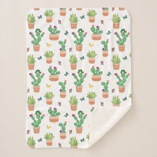 Couverture Sherpa Eric Carle Caterpillar, Cactus et Papillon Pa