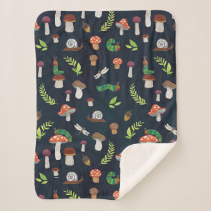 Couverture Sherpa Eric Carle   Motif Bugs et Champignons