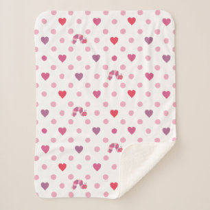 Couverture Sherpa Eric Carle   Valentine Heart Polka Dot Motif