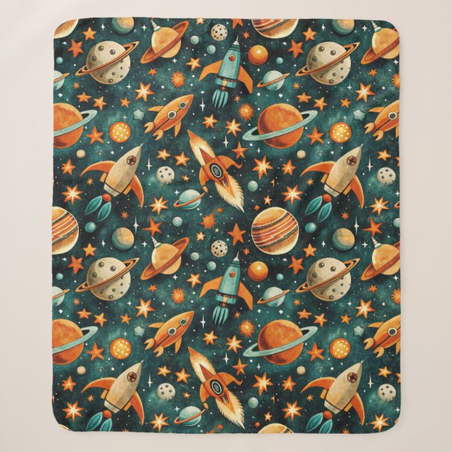 Couverture Sherpa Espace atomique de milieu de siècle Orange sarcell (Devant)