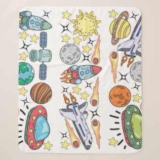 Couverture Sherpa Espace extra-atmosphérique : Doodles Vintages tiré