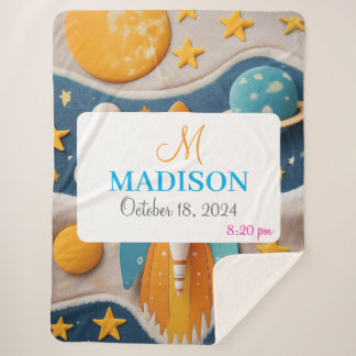 Couverture Sherpa Espace personnalisable avec nom, monogramme et ann