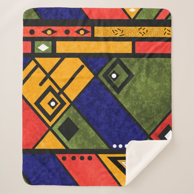 Couverture Sherpa Ethno africain sans couture traditionnelle motif (Devant)