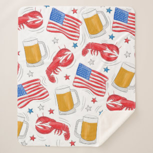 Couverture Sherpa Étoile du drapeau de la bière de homard