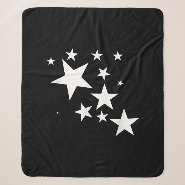 Couverture Sherpa Étoiles Blanches Star-Motif-Design Costume cadeau (Devant)