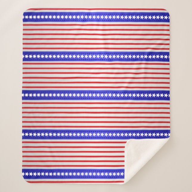 Couverture Sherpa Étoiles et Rayures (Devant)