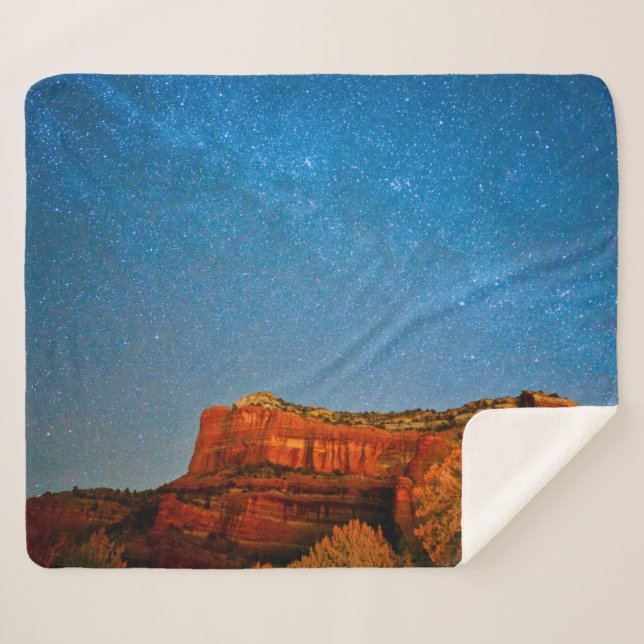 Couverture Sherpa Étoiles et roche rouge (Devant (Horizontal))