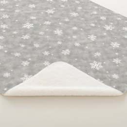 Couverture Sherpa Étoiles Flocons de Neige Paillettes Argentées Cosy