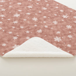 Couverture Sherpa Étoiles Flocons de Neige Paillettes Rose Confortab