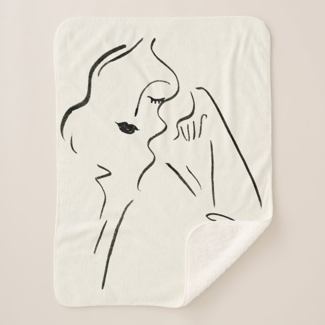 Couverture Sherpa Étude simple - Croquis d'une dame (Devant)