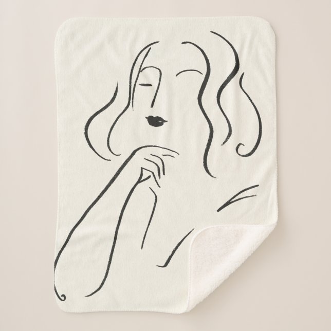 Couverture Sherpa Étude simple - croquis d'une femme (Devant)