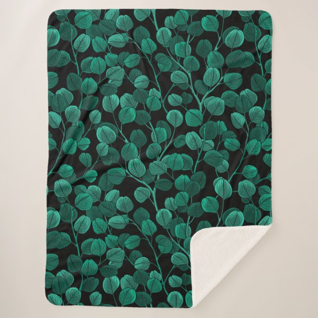 Couverture Sherpa Eucalyptus noir (Devant)