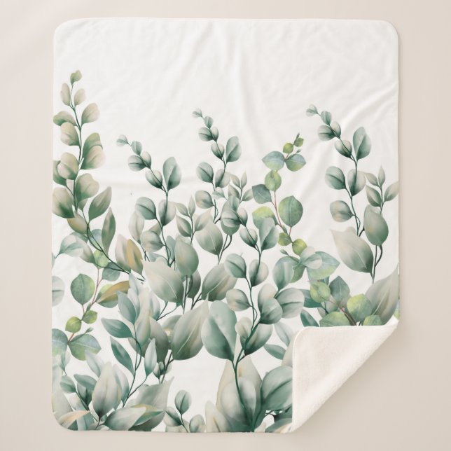 Couverture Sherpa Eucalyptus vert (Devant)