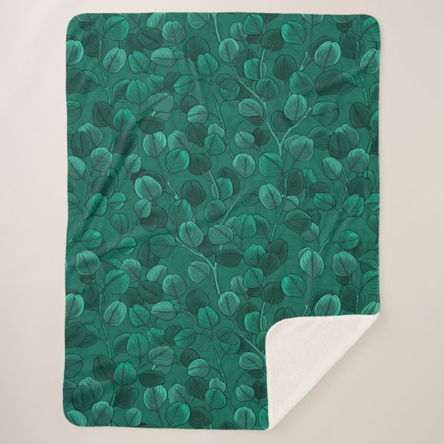 Couverture Sherpa Eucalyptus vert (Devant)