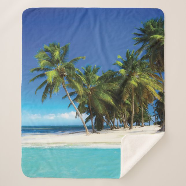 Couverture Sherpa Exotic beach throw pillow (Devant)