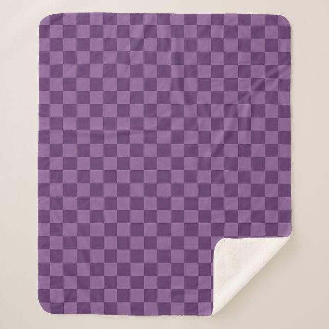 Couverture Sherpa Explorez la beauté du motif damier violet (Devant)