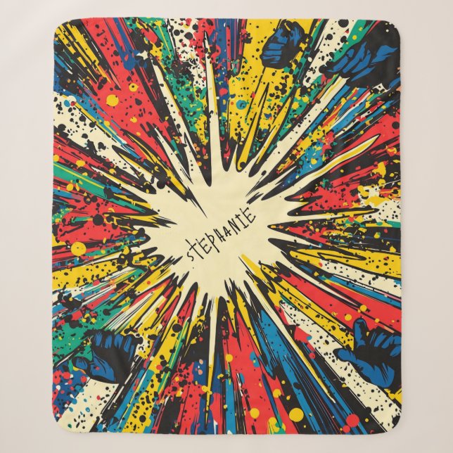 Couverture Sherpa Explosion d'art pop de style comique (2) (Devant)