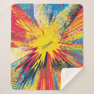 Couverture Sherpa Explosion d'art pop de style comique (3)
