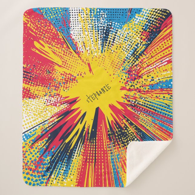 Couverture Sherpa Explosion d'art pop de style comique (3) (Devant)