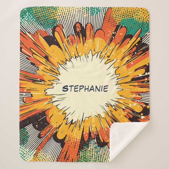 Couverture Sherpa Explosion d'art pop de style comique (6) (Devant)