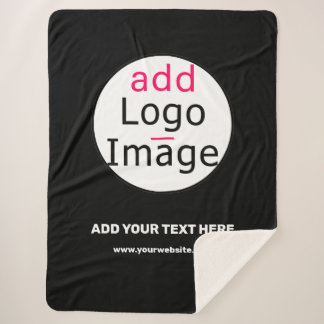 Couverture Sherpa Extravagant Business Chic Personnalisé Noir Grand
