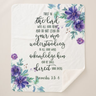 Couverture Sherpa Faire confiance au Seigneur floral