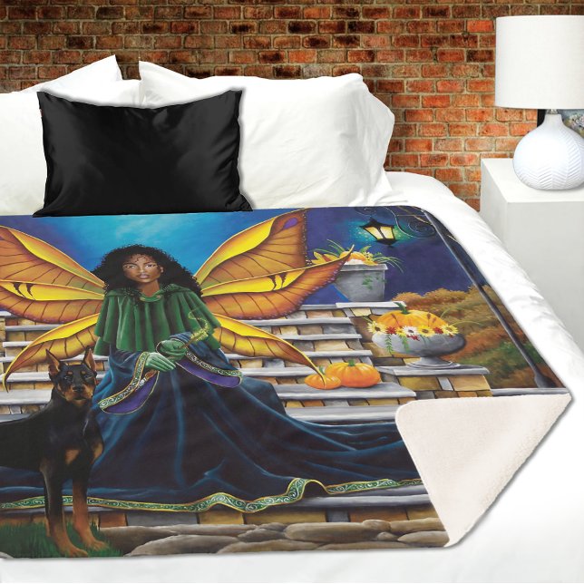 Couverture Sherpa Fairy Guardian Doberman Chien (Créateur téléchargé)
