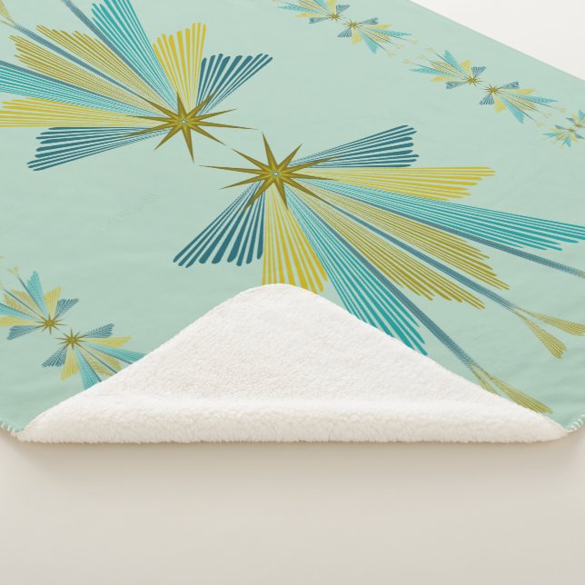 Couverture Sherpa Fairy Stars Medium Pistachio Sherpa Blanket (3/4)