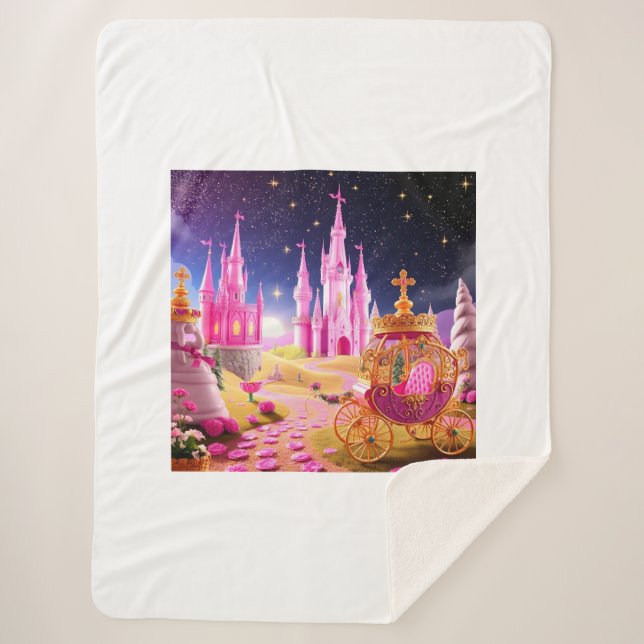 Couverture Sherpa Fairy Tale Castle Girls Blanket Sherpa Blanket (Devant)