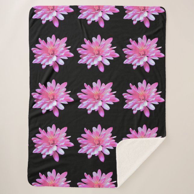 Couverture Sherpa Faisceau rose, photo florale (Devant)