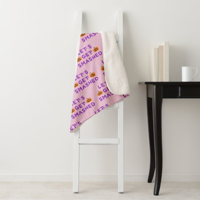 Couverture Sherpa Faisons tomber (Citrouille) violet (En situation)