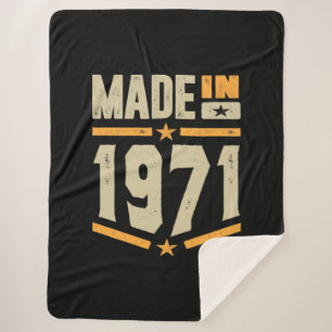 Couverture Sherpa Fait En 1971 Cadeau Anniversaire