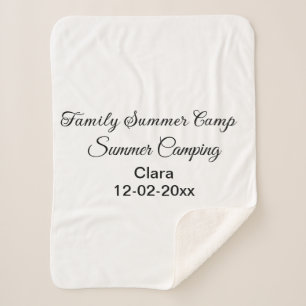 Couverture Sherpa Famille camping vacances personnalisée ajouter nom