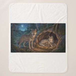 Couverture Sherpa Famille de loups