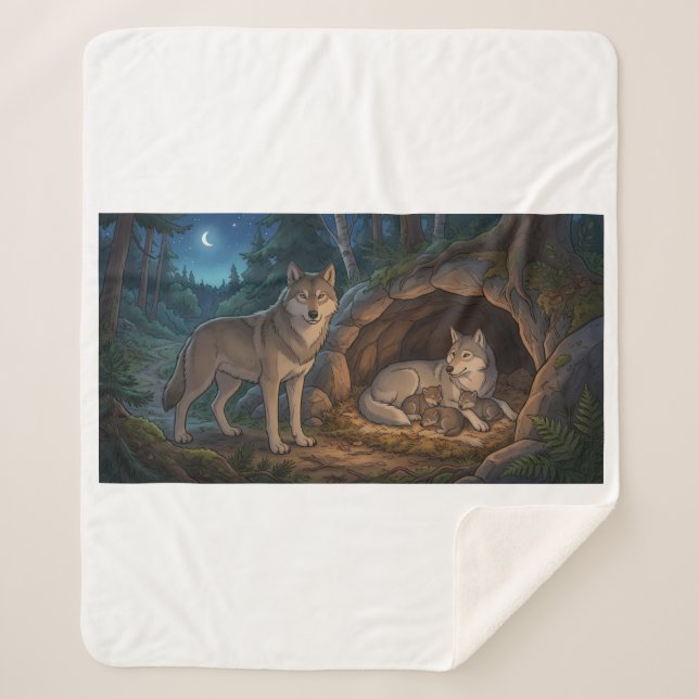 Couverture Sherpa Famille de loups   (Devant)
