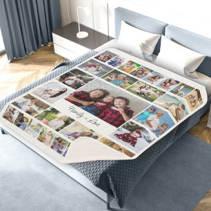 Couverture Sherpa Famille égale Love 29 Photo Collage Sherpa Blanket