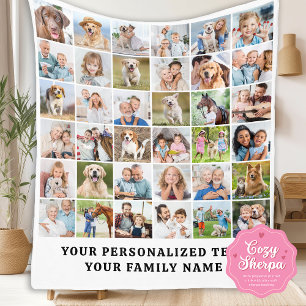 Couverture Sherpa Famille Moderne Personnalisée 36 Photos Collage An