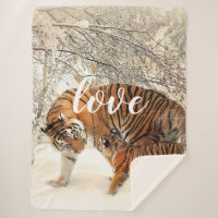 Famille Tiger Sherpa Blanket