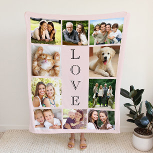 Couverture Sherpa Family Love 10 Photo Rose