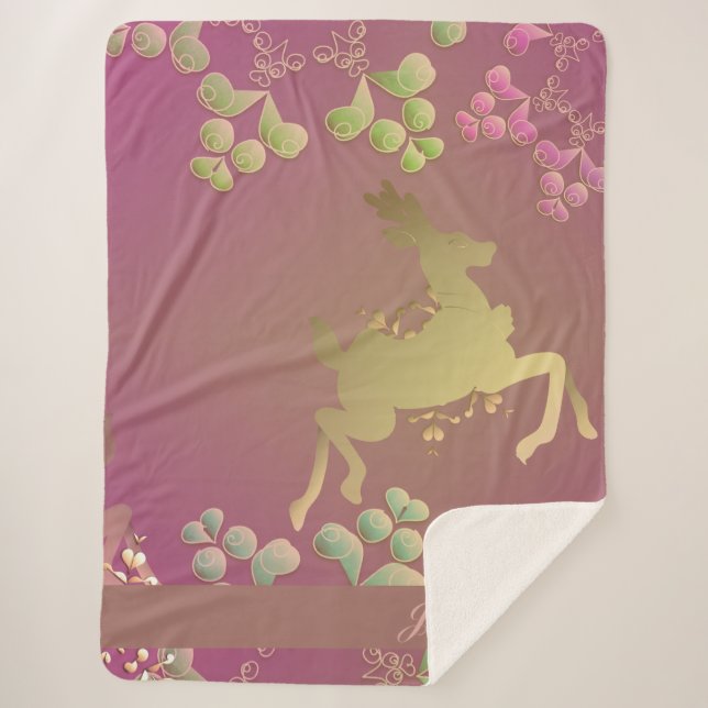 Couverture Sherpa Fantaisie de rennes fantaisie Sherpa Blanket (Devant)