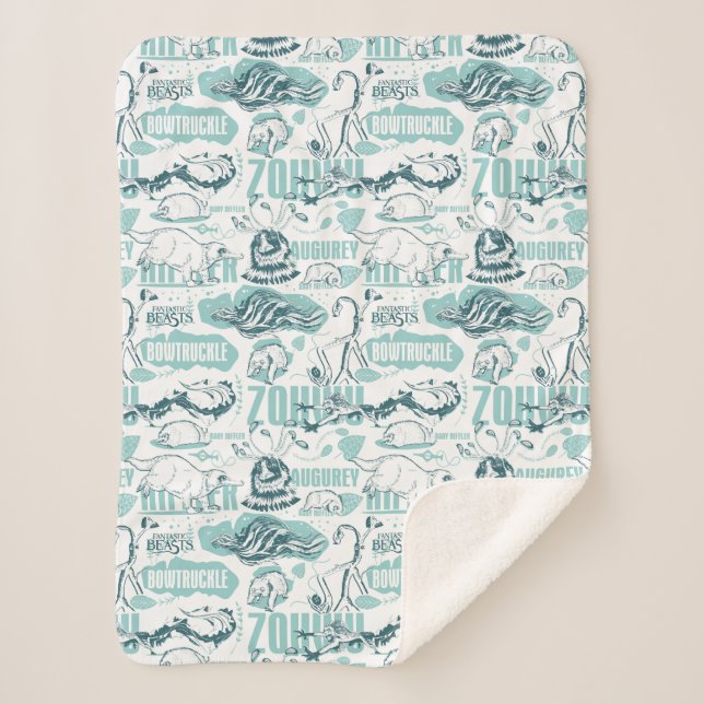 Couverture Sherpa Fantastic Beasts Motif bleu (Devant)