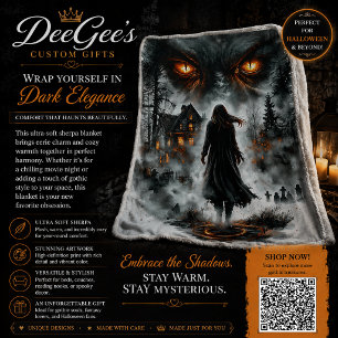Couverture Sherpa Fantastique Sombre Yeux de Monstre & Cimetière Eff